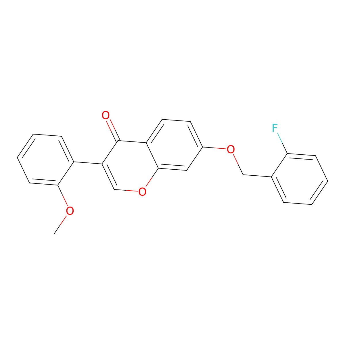 7-[(2-Fluorophenyl)methoxy]-3-(2-methoxyphenyl)chromen-4-one molecular structure, CAS 610750-34-0