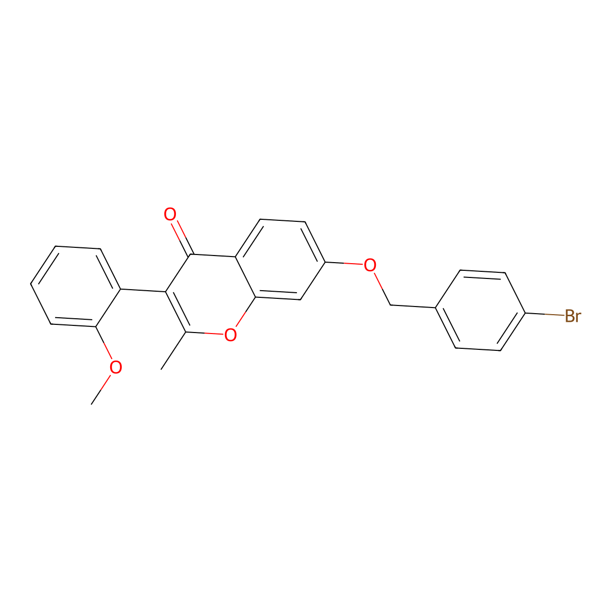 7-[(4-Bromophenyl)methoxy]-3-(2-methoxyphenyl)-2-methylchromen-4-one molecular structure, CAS 610750-93-1
