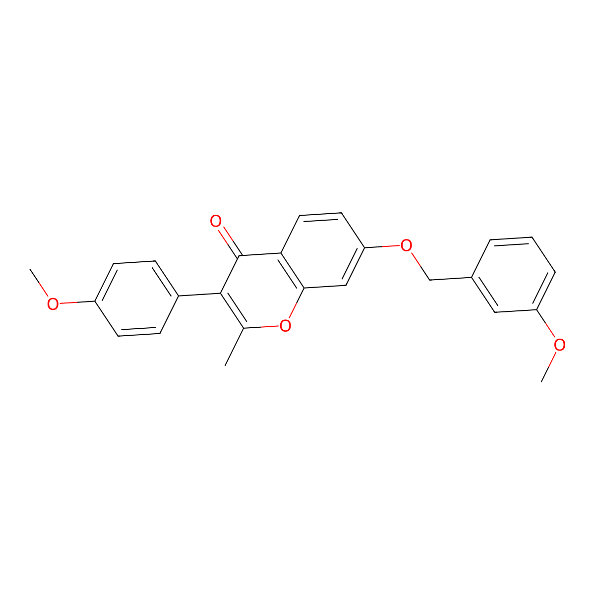 3-(4-Methoxyphenyl)-7-[(3-methoxyphenyl)methoxy]-2-methylchromen-4-one molecular structure, CAS 610751-60-5