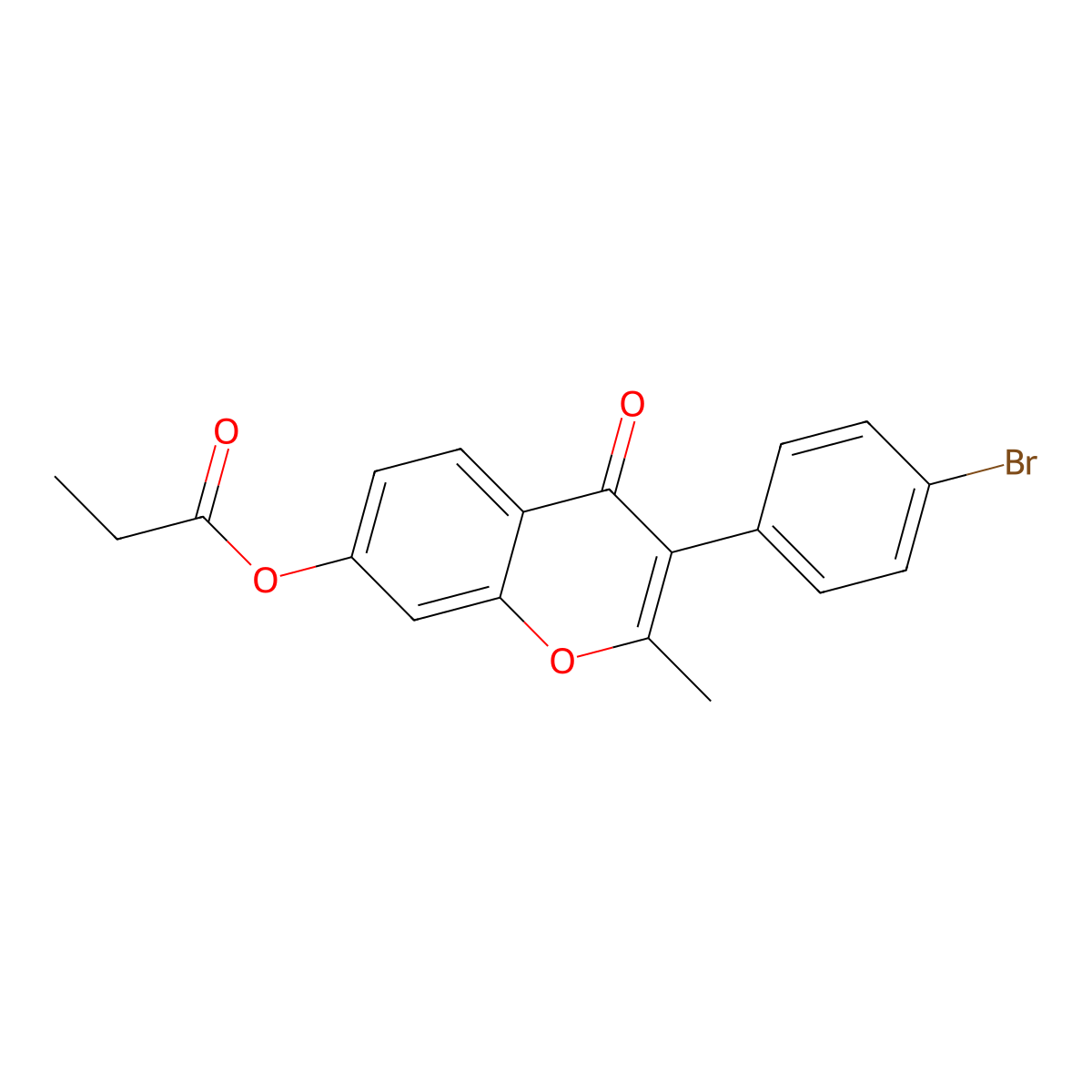 3-(4-bromophenyl)-2-methyl-4-oxo-4H-chromen-7-yl propanoate molecular structure, CAS 610752-14-2