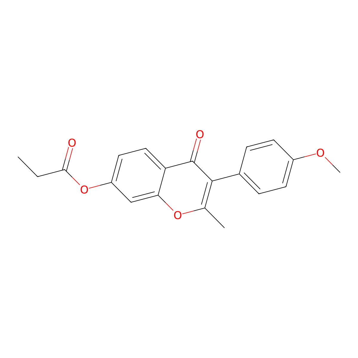 3-(4-methoxyphenyl)-2-methyl-4-oxo-4H-chromen-7-yl propanoate molecular structure, CAS 610752-18-6