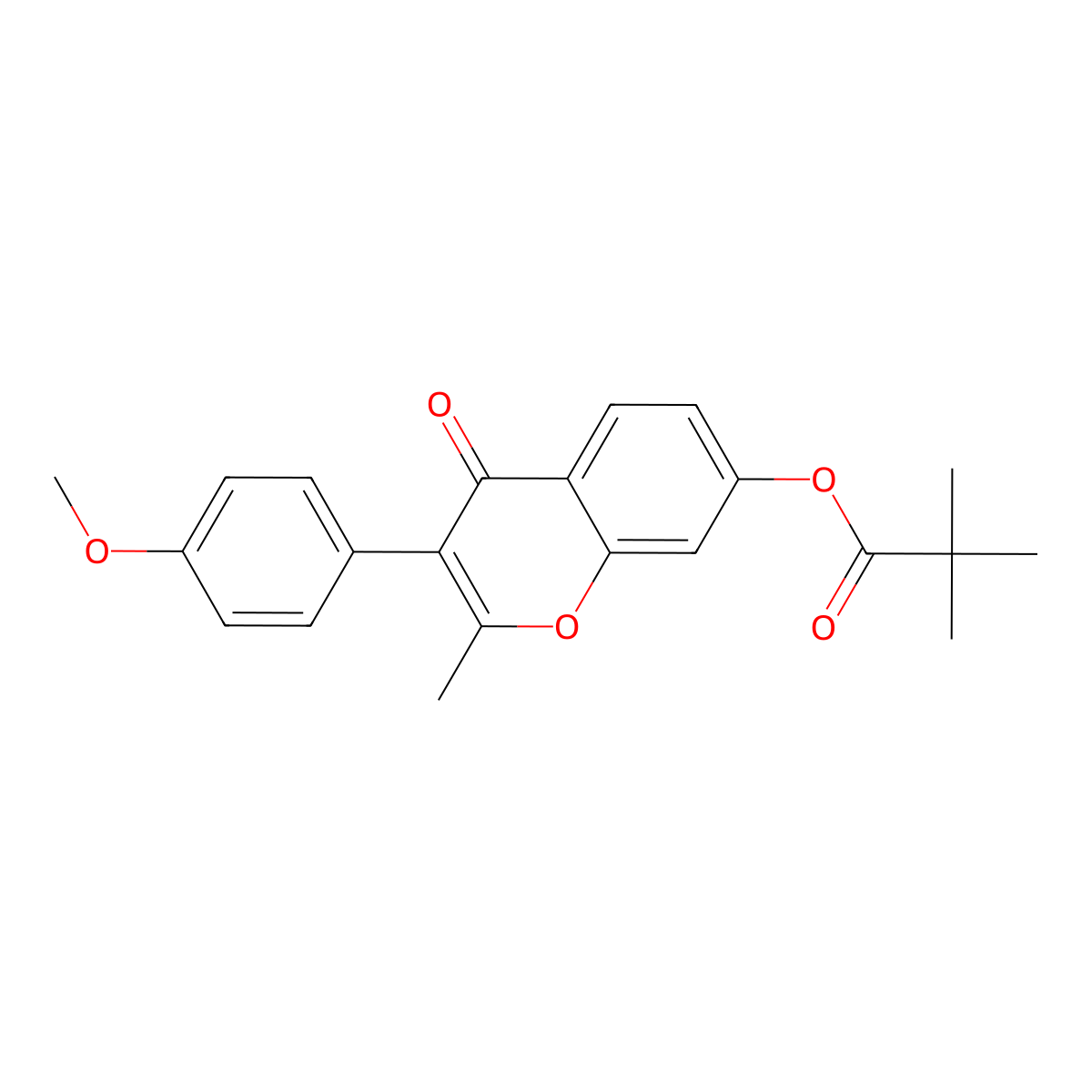 3-(4-methoxyphenyl)-2-methyl-4-oxo-4H-chromen-7-yl 2,2-dimethylpropanoate molecular structure, CAS 610752-35-7