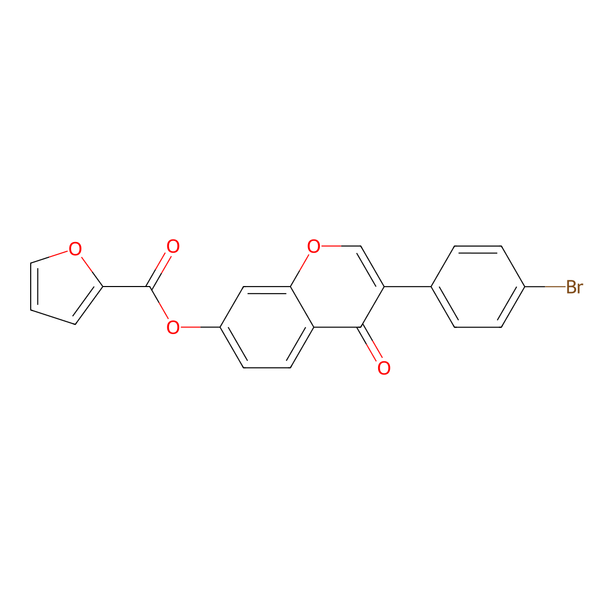 3-(4-bromophenyl)-4-oxo-4H-chromen-7-yl furan-2-carboxylate molecular structure, CAS 610752-47-1