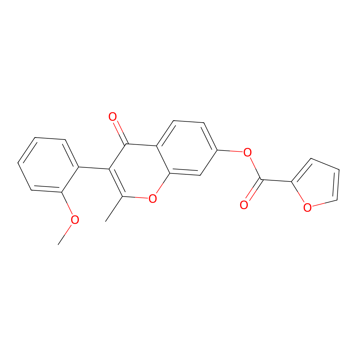 3-(2-methoxyphenyl)-2-methyl-4-oxo-4H-chromen-7-yl furan-2-carboxylate molecular structure, CAS 610752-51-7
