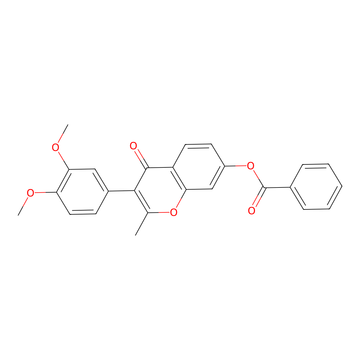 3-(3,4-dimethoxyphenyl)-2-methyl-4-oxo-4H-chromen-7-yl benzoate molecular structure, CAS 610752-69-7