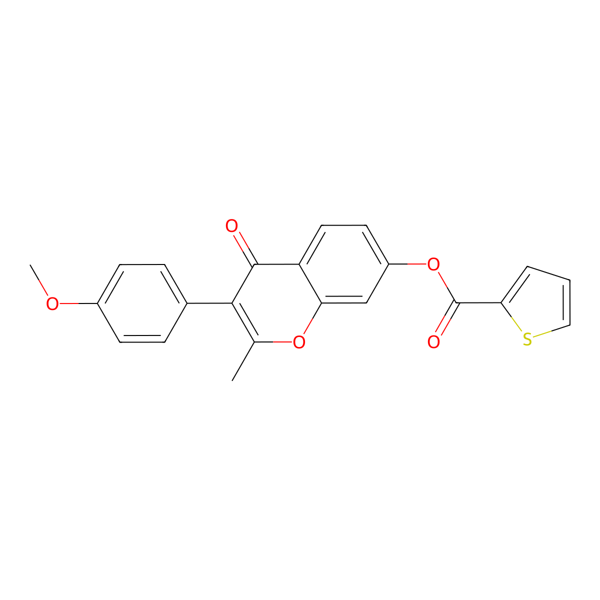 3-(4-methoxyphenyl)-2-methyl-4-oxo-4H-chromen-7-yl thiophene-2-carboxylate molecular structure, CAS 610752-85-7