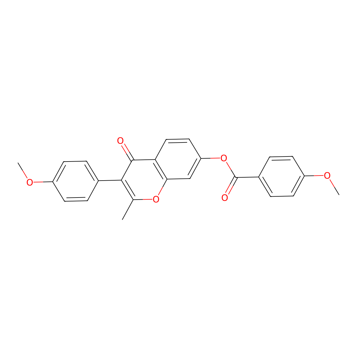 3-(4-methoxyphenyl)-2-methyl-4-oxo-4H-chromen-7-yl 4-methoxybenzoate molecular structure, CAS 610753-17-8
