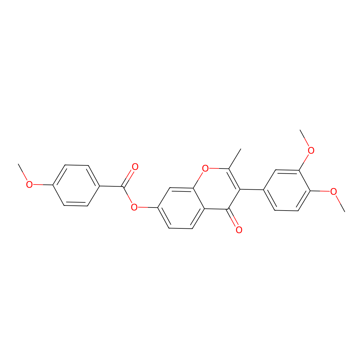 3-(3,4-dimethoxyphenyl)-2-methyl-4-oxo-4H-chromen-7-yl 4-methoxybenzoate molecular structure, CAS 610753-18-9