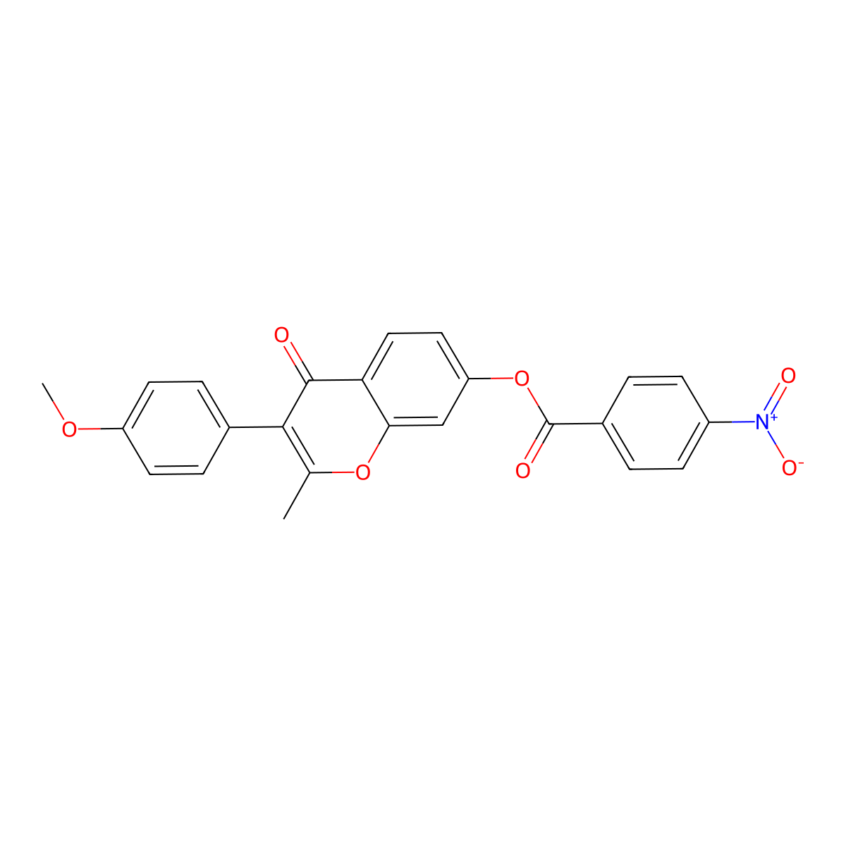 3-(4-methoxyphenyl)-2-methyl-4-oxo-4H-chromen-7-yl 4-nitrobenzoate molecular structure, CAS 610753-45-2