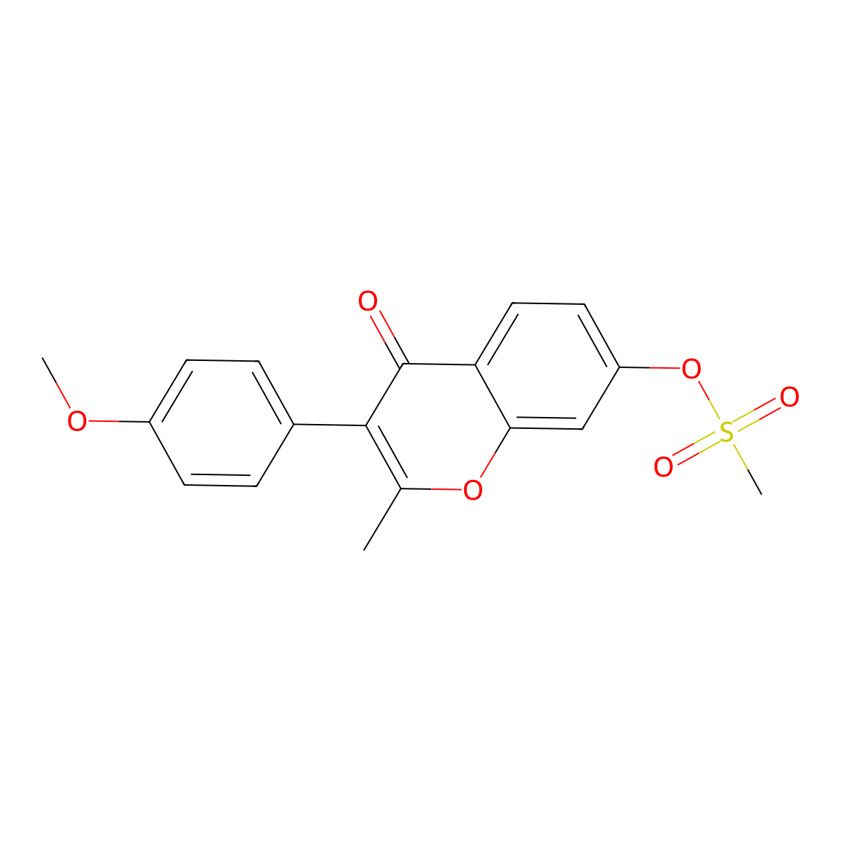 3-(4-methoxyphenyl)-2-methyl-4-oxo-4H-chromen-7-yl methanesulfonate molecular structure, CAS 610753-89-4
