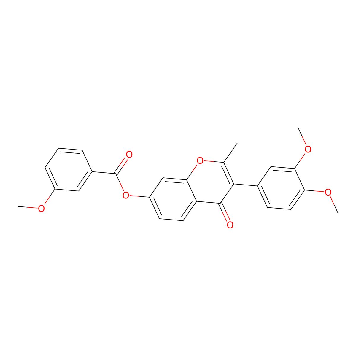 3-(3,4-dimethoxyphenyl)-2-methyl-4-oxo-4H-chromen-7-yl 3-methoxybenzoate molecular structure, CAS 610754-27-3