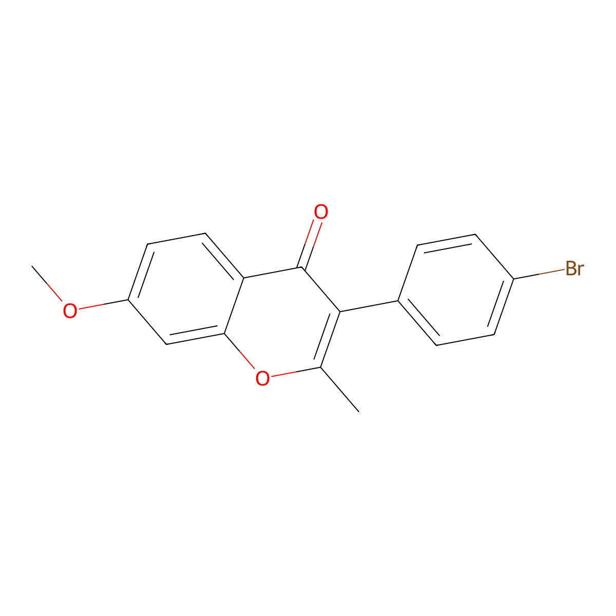 3-(4-bromophenyl)-7-methoxy-2-methyl-4H-chromen-4-one molecular structure, CAS 610754-38-6