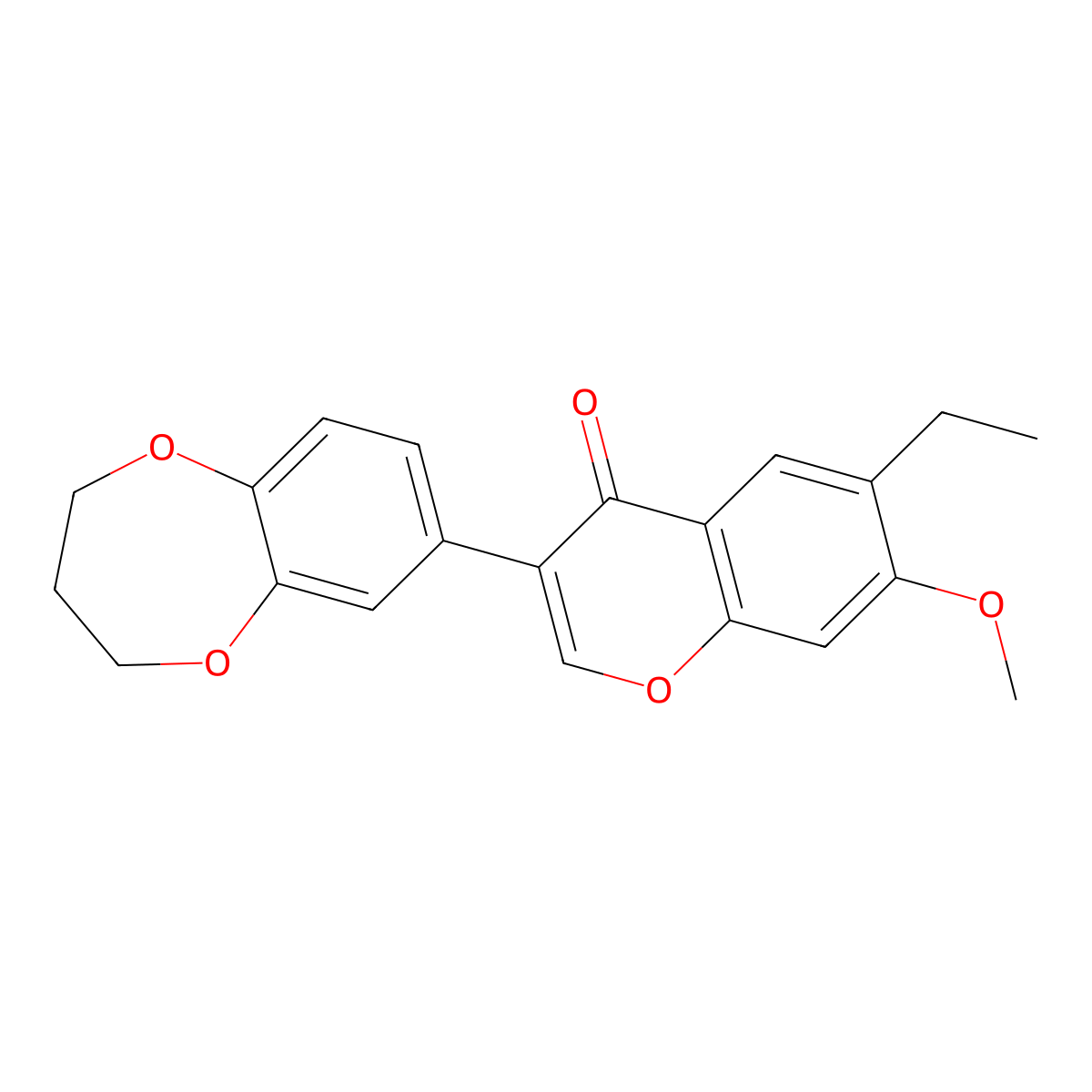 3-(3,4-dihydro-2H-benzo[b][1,4]dioxepin-7-yl)-6-ethyl-7-methoxy-4H-chromen-4-one molecular structure, CAS 610754-41-1
