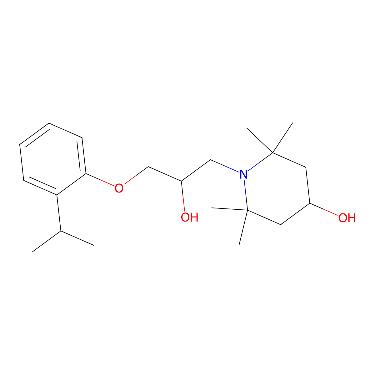 1-(2-Hydroxy-3-(2-isopropylphenoxy)propyl)-2,2,6,6-tetramethylpiperidin-4-ol molecular structure, CAS 610756-29-1