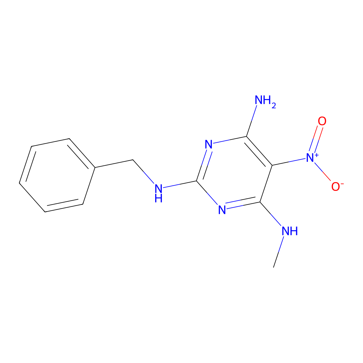 N2-benzyl-N4-methyl-5-nitropyrimidine-2,4,6-triamine molecular structure, CAS 610756-68-8
