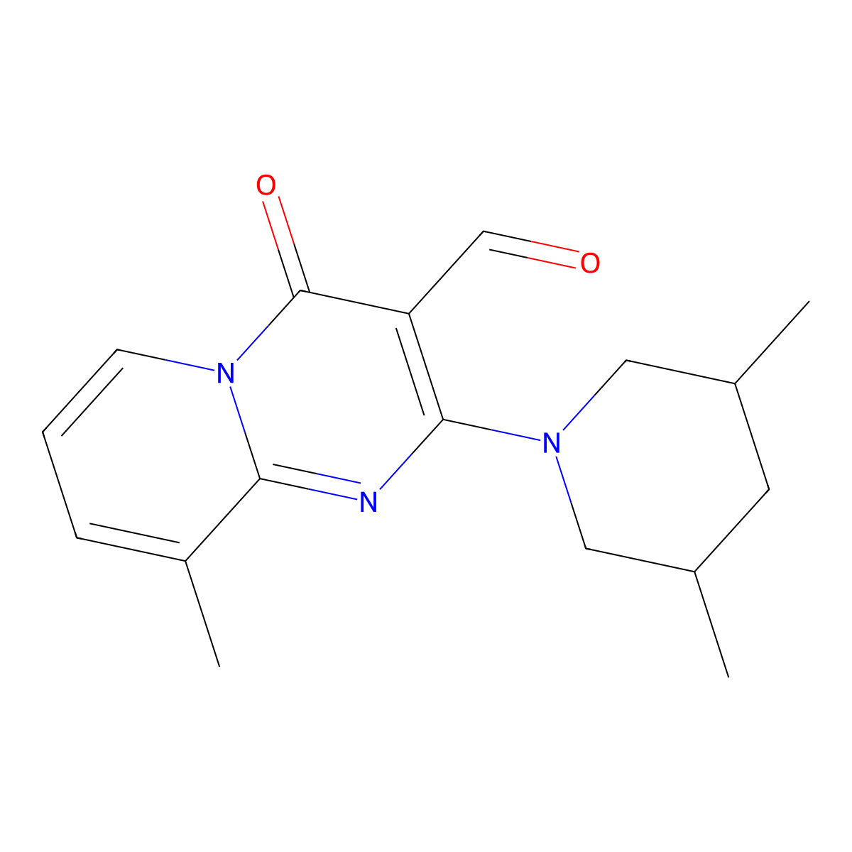 2-(3,5-Dimethylpiperidin-1-yl)-9-methyl-4-oxopyrido[1,2-a]pyrimidine-3-carbaldehyde molecular structure, CAS 610756-82-6