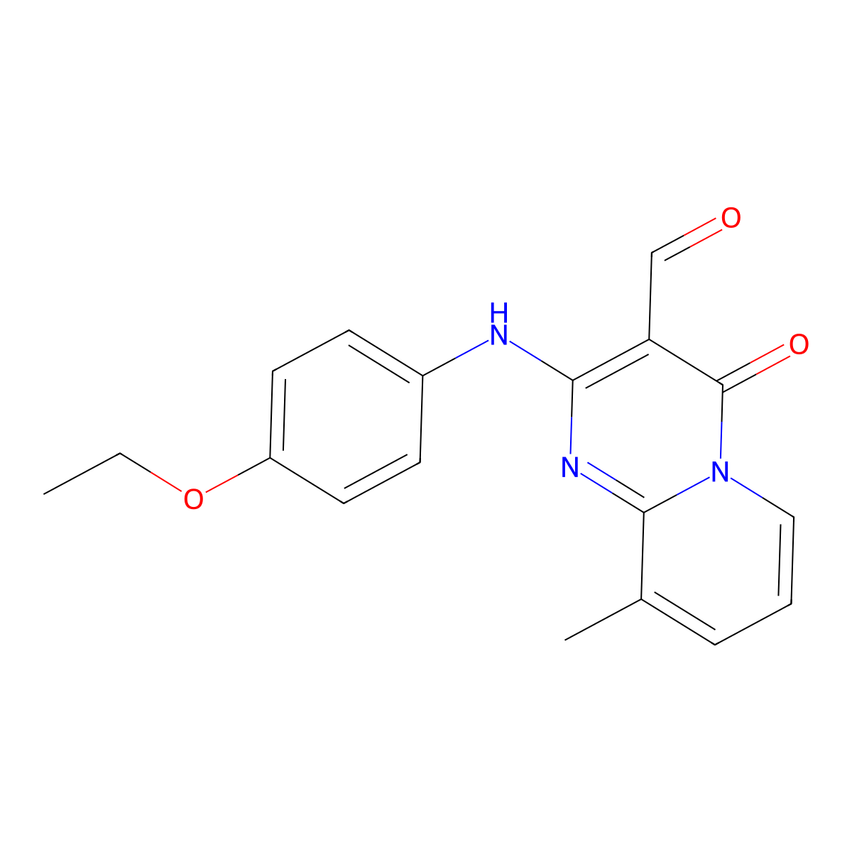 2-[(4-ethoxyphenyl)amino]-9-methyl-4-oxo-4H-pyrido[1,2-a]pyrimidine-3-carbaldehyde molecular structure, CAS 610756-83-7