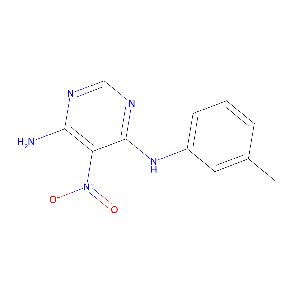 5-nitro-N4-(m-tolyl)pyrimidine-4,6-diamine molecular structure, CAS 610756-86-0
