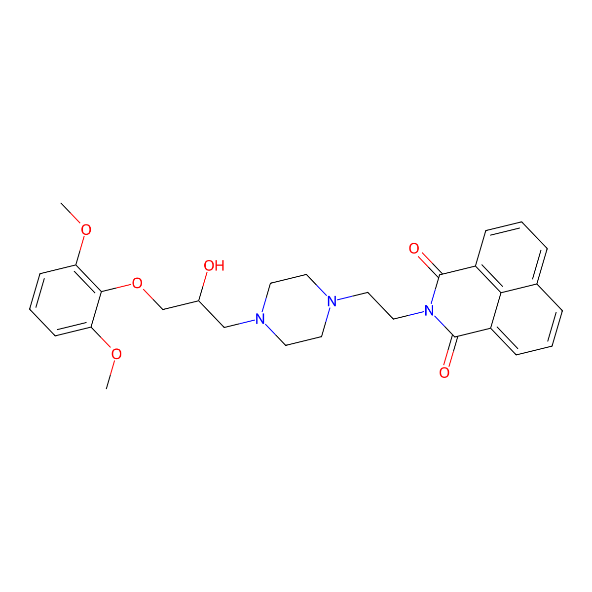 2-[2-[4-[3-(2,6-Dimethoxyphenoxy)-2-hydroxypropyl]piperazin-1-yl]ethyl]benzo[de]isoquinoline-1,3-dione molecular structure, CAS 610756-91-7