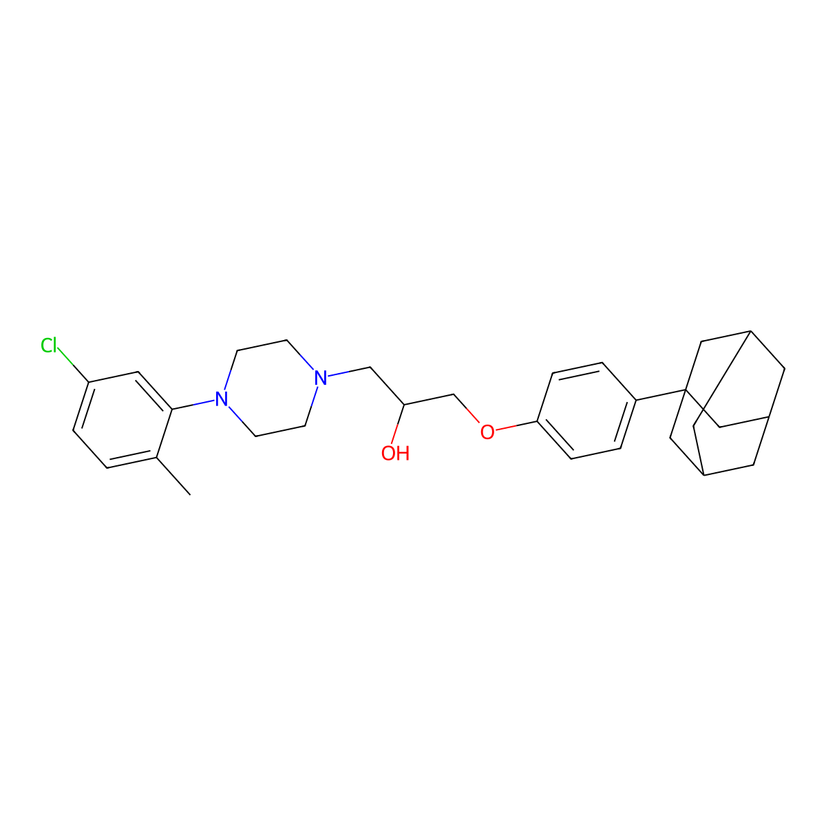 1-[4-(1-Adamantyl)phenoxy]-3-[4-(5-chloro-2-methylphenyl)piperazin-1-yl]propan-2-ol molecular structure, CAS 610757-08-9