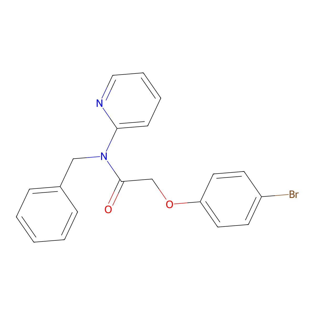 N-benzyl-2-(4-bromophenoxy)-N-pyridin-2-ylacetamide molecular structure, CAS 610757-26-1