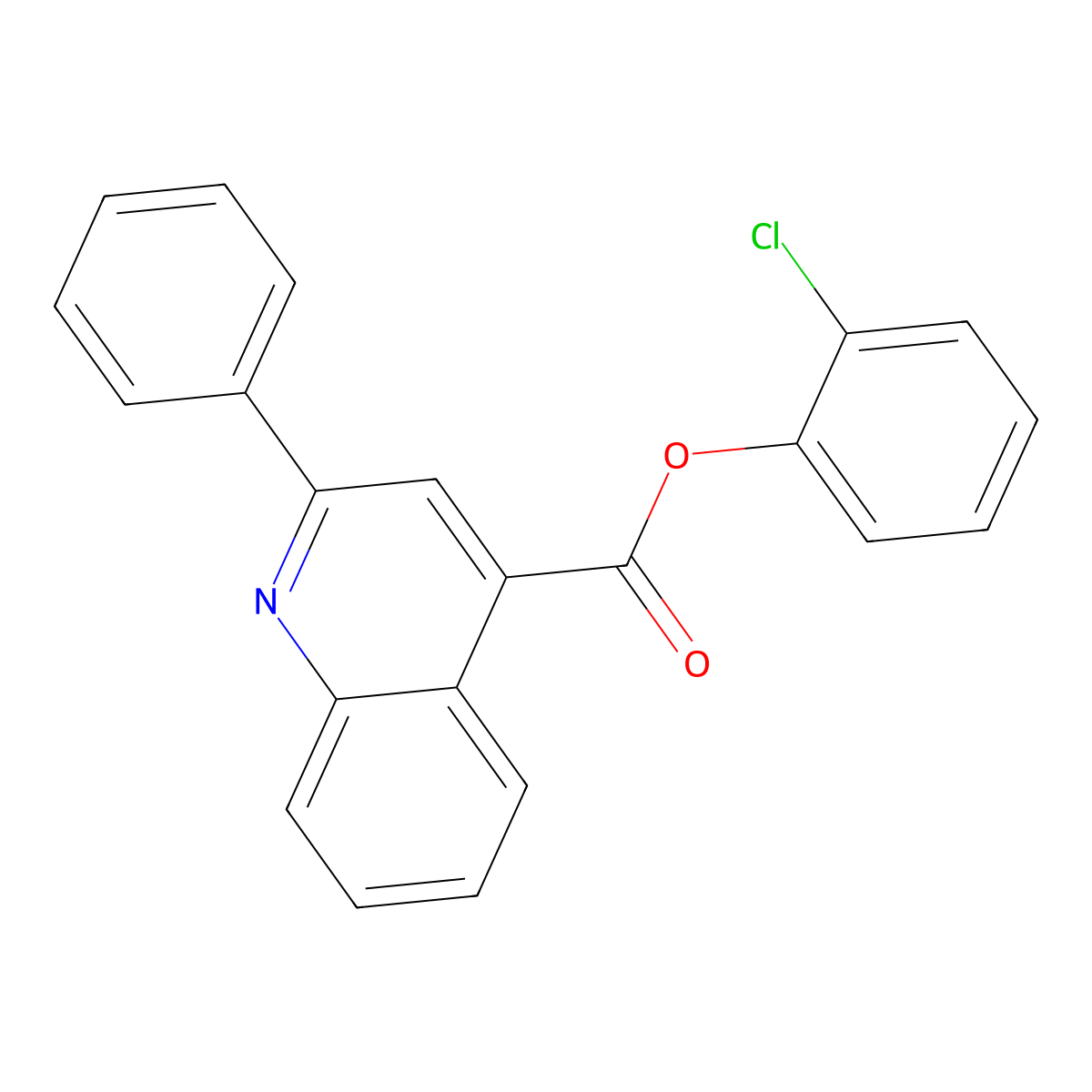 2-Chlorophenyl 2-phenylquinoline-4-carboxylate molecular structure, CAS 610757-42-1