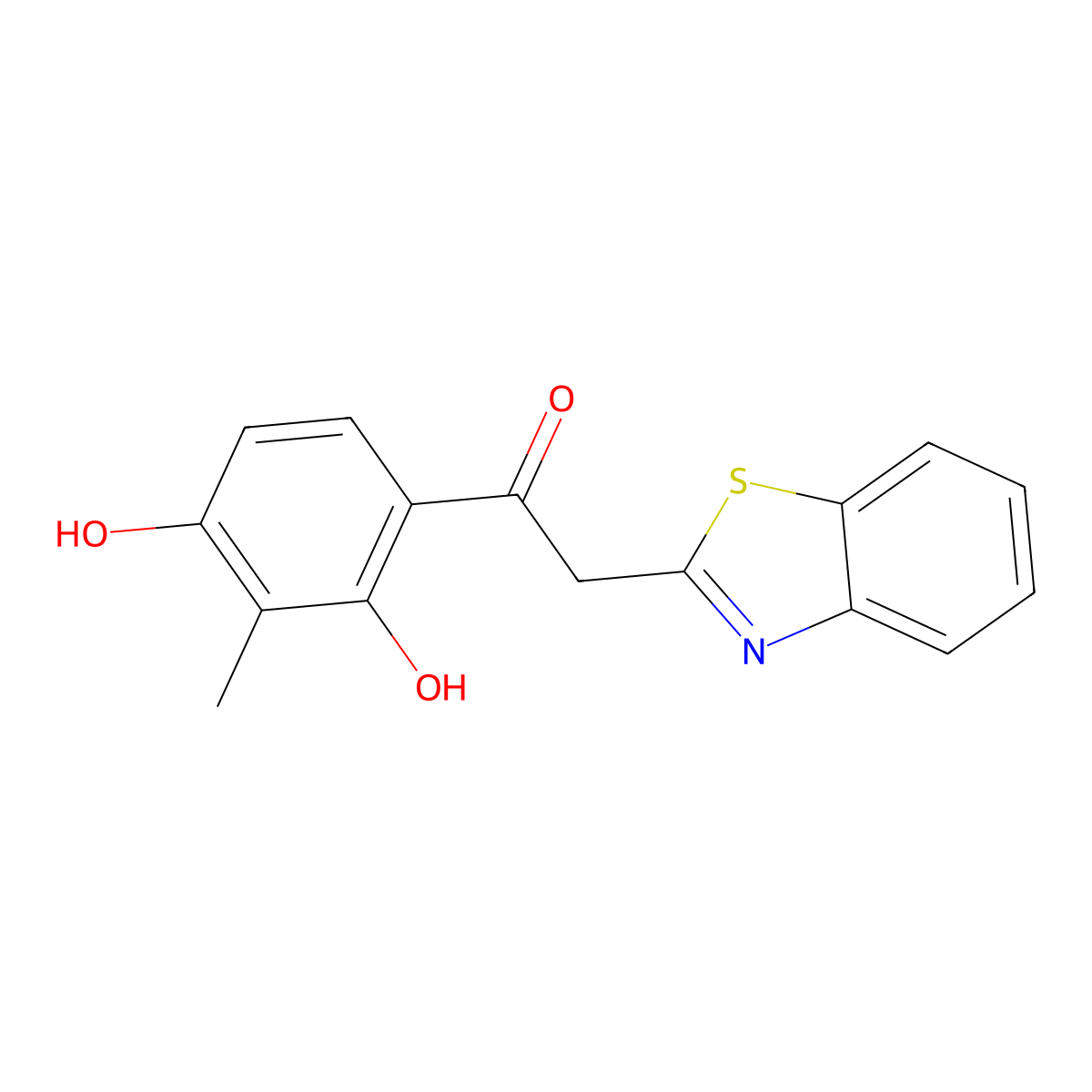 2-(1,3-Benzothiazol-2-yl)-1-(2,4-dihydroxy-3-methylphenyl)ethanone molecular structure, CAS 610757-67-0
