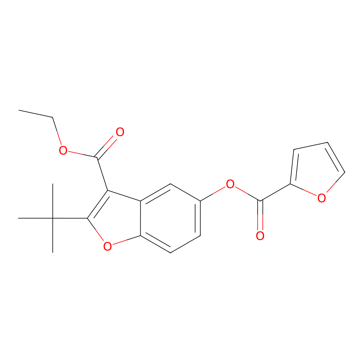 Ethyl 2-tert-butyl-5-(furan-2-carbonyloxy)-1-benzofuran-3-carboxylate molecular structure, CAS 610757-93-2