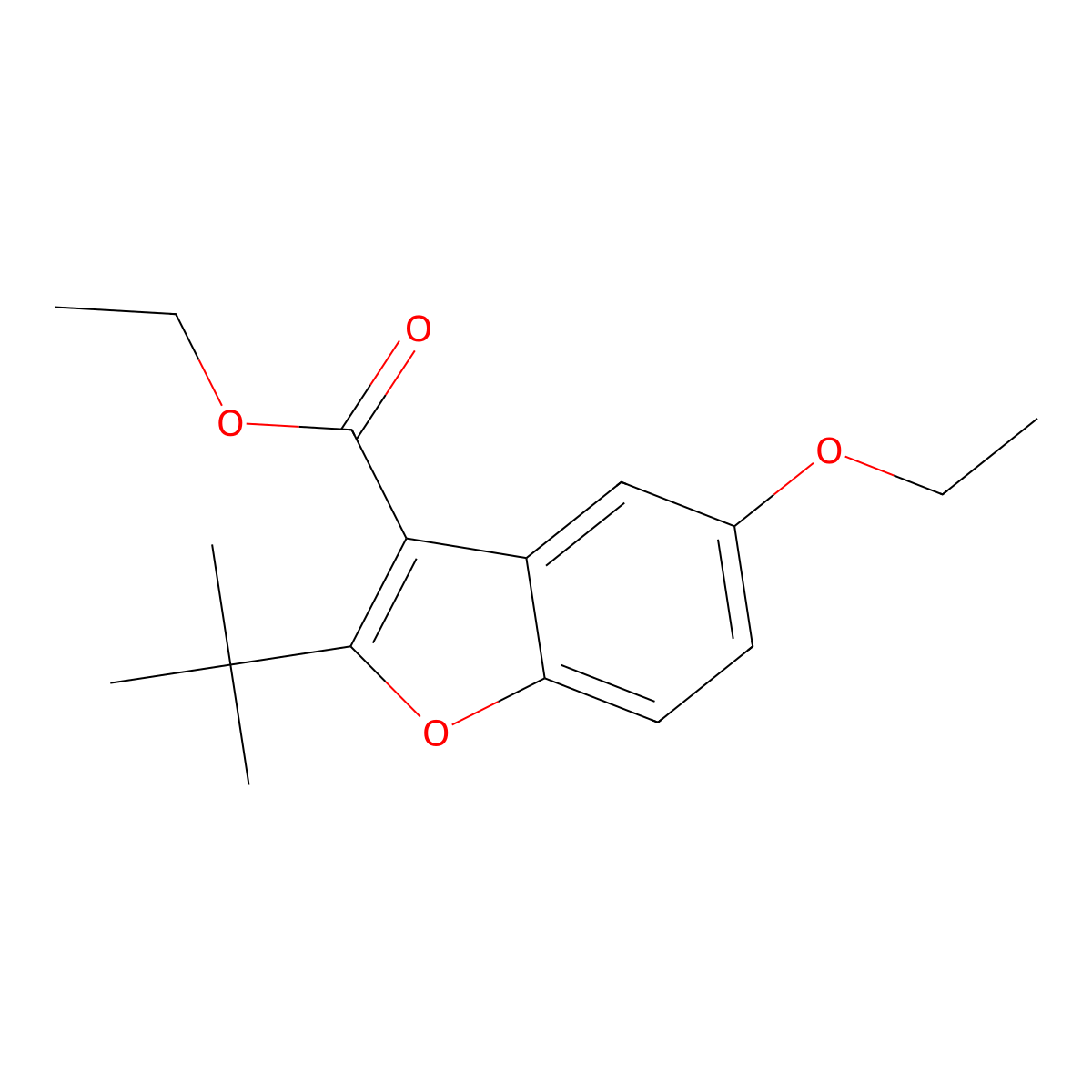 Ethyl 2-tert-butyl-5-ethoxy-1-benzofuran-3-carboxylate molecular structure, CAS 610758-01-5