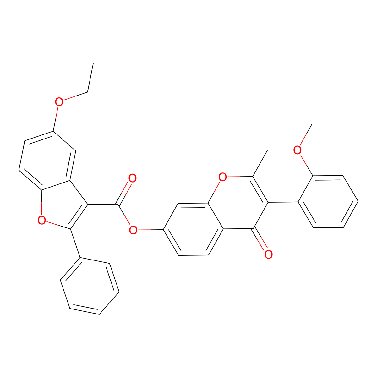 3-(2-methoxyphenyl)-2-methyl-4-oxo-4H-chromen-7-yl 5-ethoxy-2-phenyl-1-benzofuran-3-carboxylate molecular structure, CAS 610758-44-6