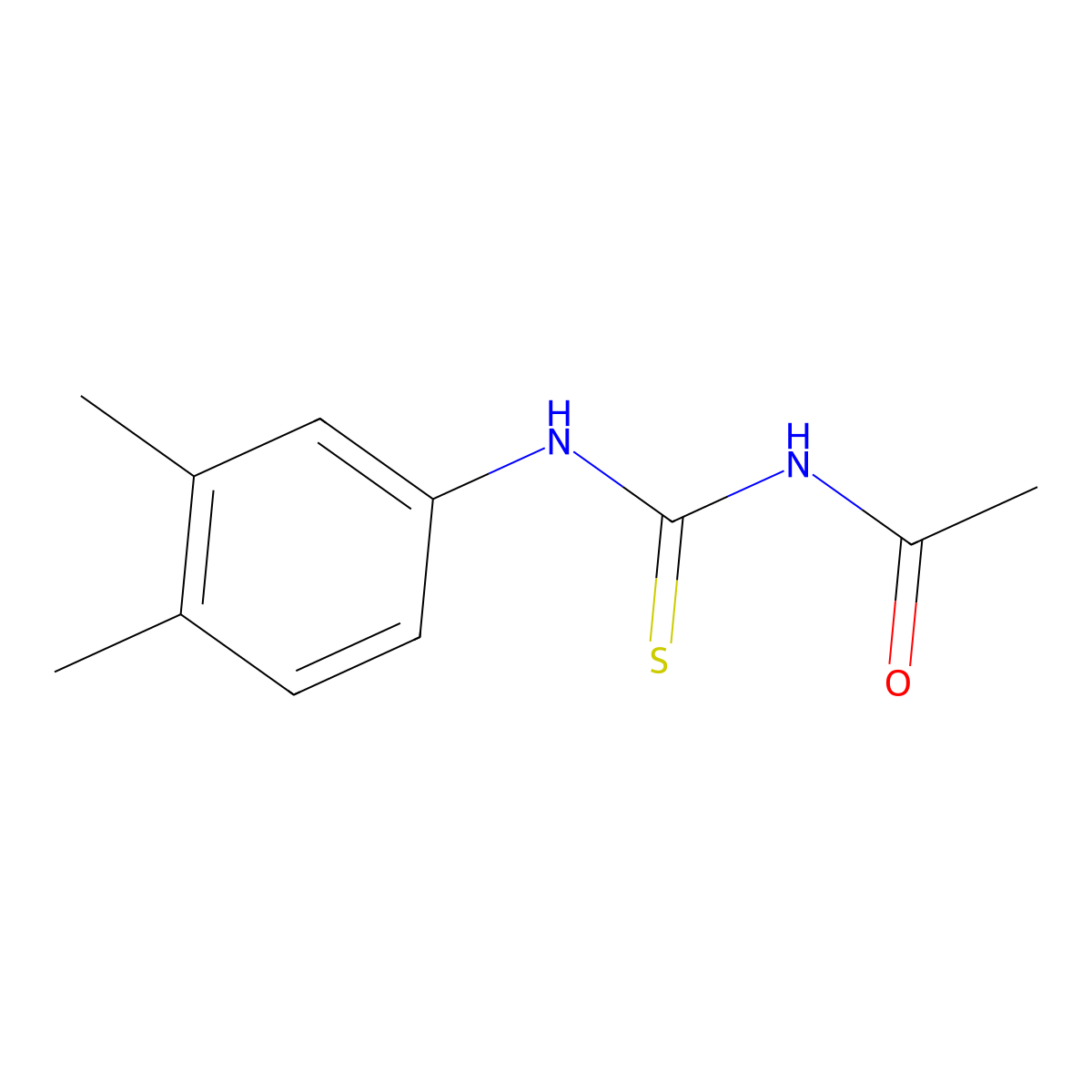 N-[(3,4-dimethylphenyl)carbamothioyl]acetamide molecular structure, CAS 610758-49-1