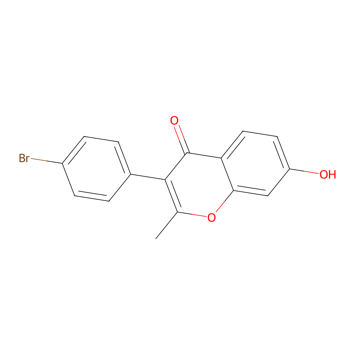 3-(4-bromophenyl)-7-hydroxy-2-methyl-4H-chromen-4-one molecular structure, CAS 610758-58-2