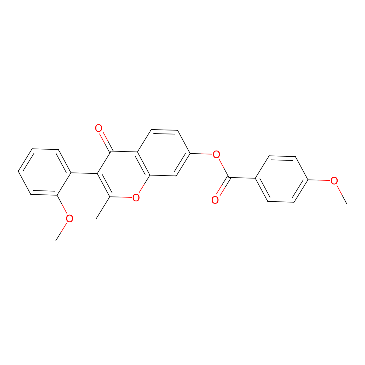 3-(2-methoxyphenyl)-2-methyl-4-oxo-4H-chromen-7-yl 4-methoxybenzoate molecular structure, CAS 610759-30-3