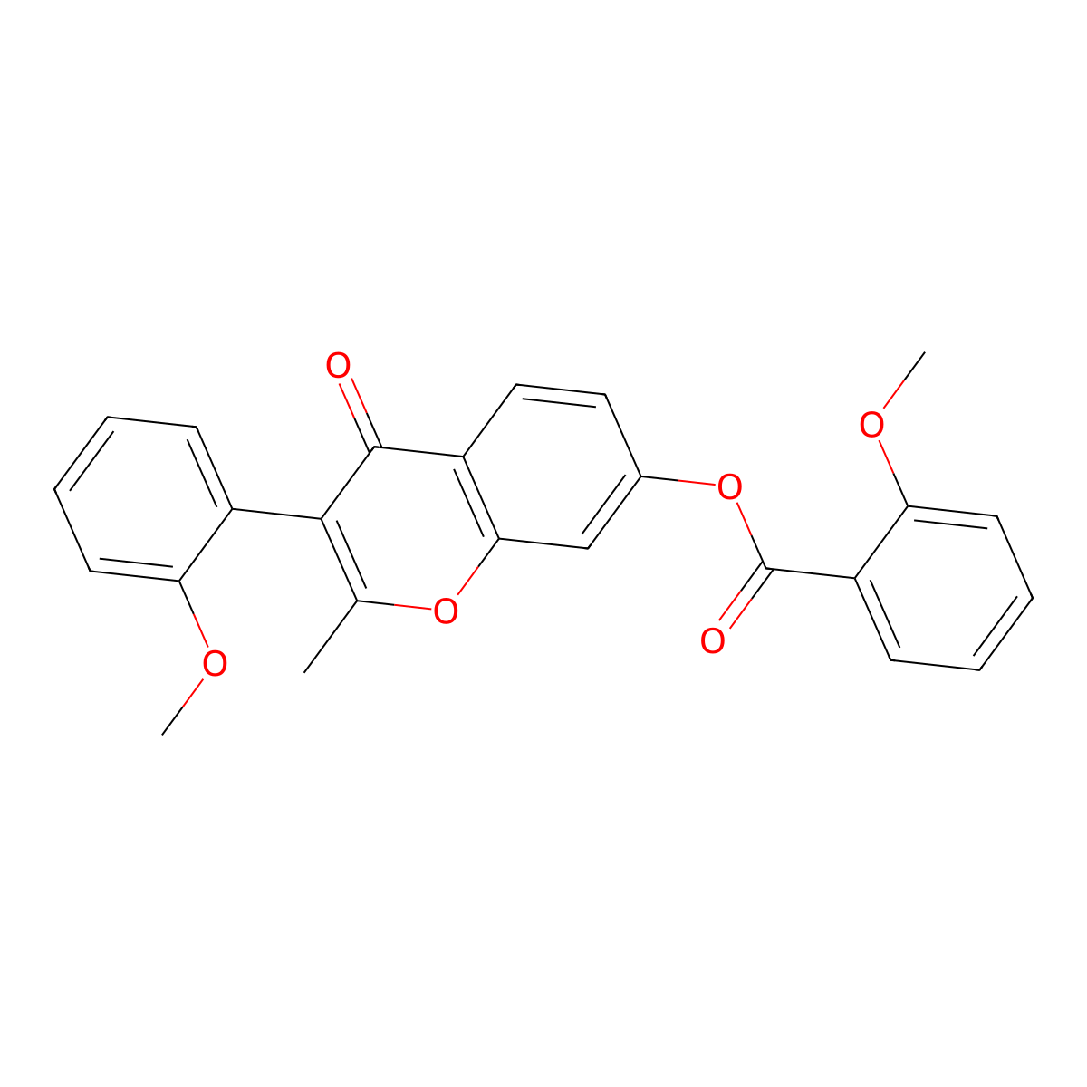 3-(2-methoxyphenyl)-2-methyl-4-oxo-4H-chromen-7-yl 2-methoxybenzoate molecular structure, CAS 610759-31-4