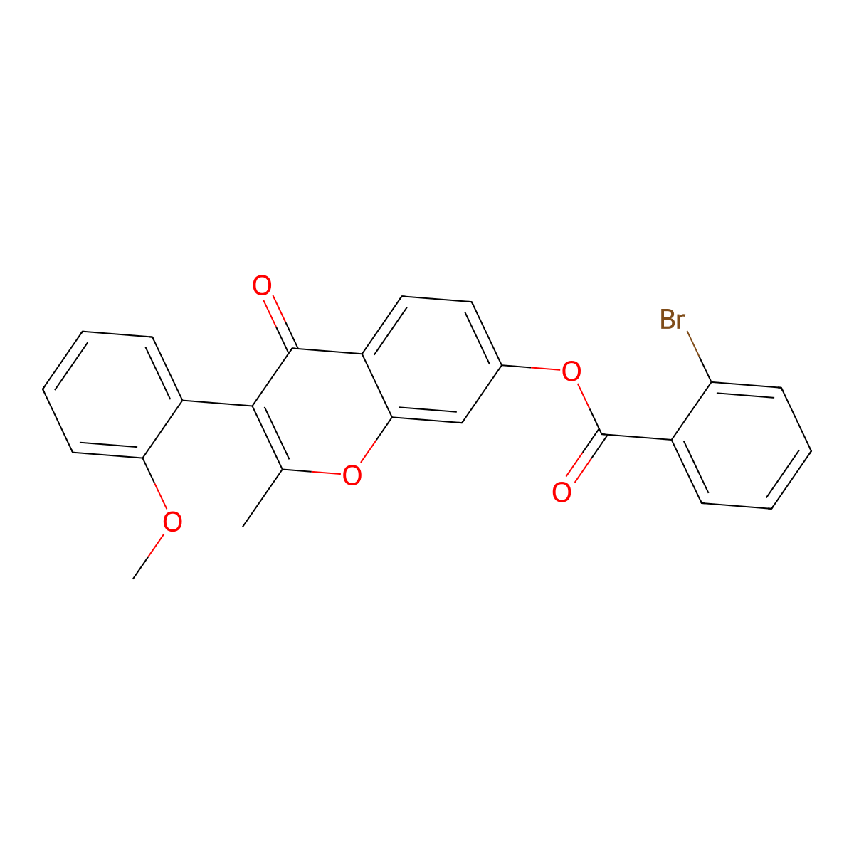 [3-(2-Methoxyphenyl)-2-methyl-4-oxochromen-7-yl] 2-bromobenzoate molecular structure, CAS 610759-33-6
