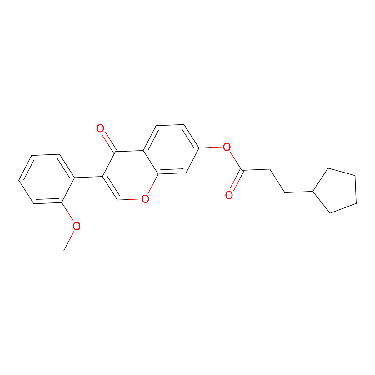 3-(2-methoxyphenyl)-4-oxo-4H-chromen-7-yl 3-cyclopentylpropanoate molecular structure, CAS 610759-37-0