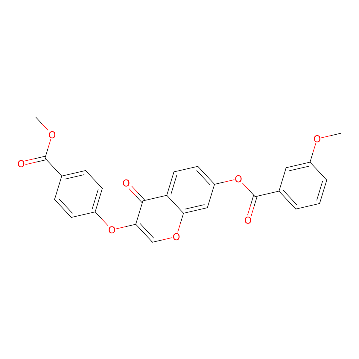 3-(4-(methoxycarbonyl)phenoxy)-4-oxo-4H-chromen-7-yl 3-methoxybenzoate molecular structure, CAS 610759-38-1