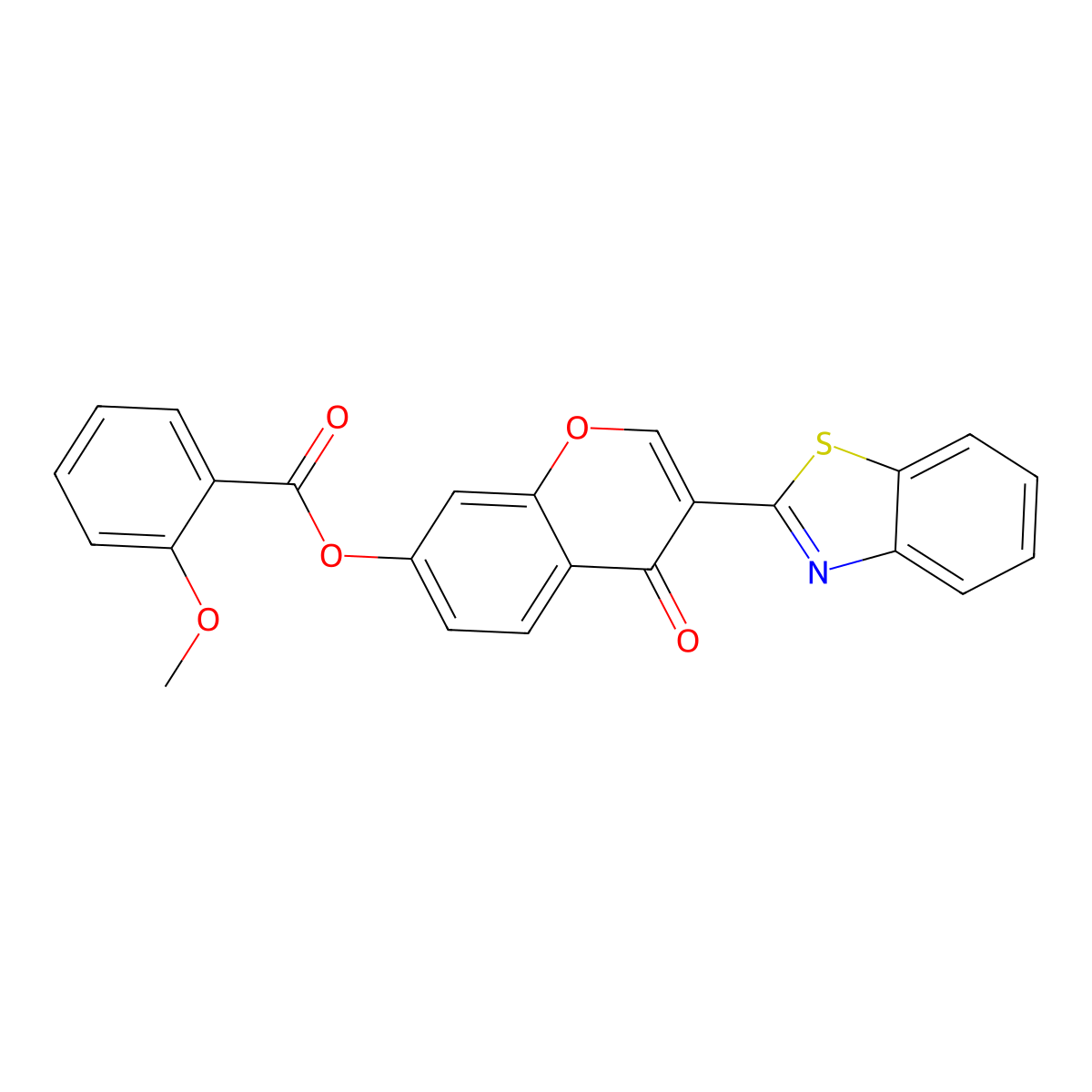 3-(benzo[d]thiazol-2-yl)-4-oxo-4H-chromen-7-yl 2-methoxybenzoate molecular structure, CAS 610759-39-2