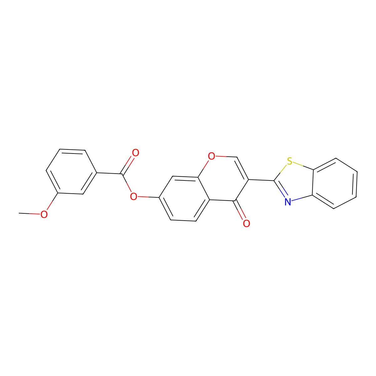 3-(benzo[d]thiazol-2-yl)-4-oxo-4H-chromen-7-yl 3-methoxybenzoate molecular structure, CAS 610759-40-5