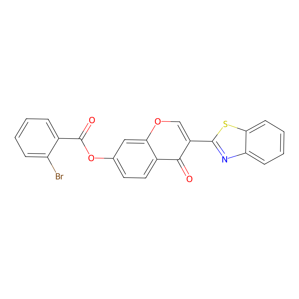 3-(benzo[d]thiazol-2-yl)-4-oxo-4H-chromen-7-yl 2-bromobenzoate molecular structure, CAS 610759-41-6