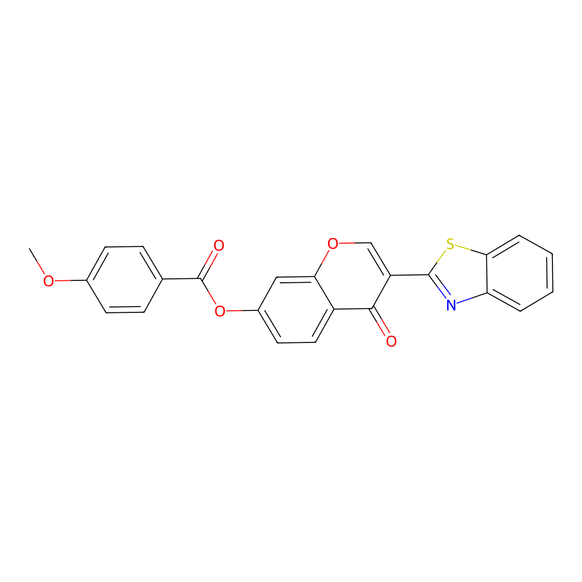 3-(benzo[d]thiazol-2-yl)-4-oxo-4H-chromen-7-yl 4-methoxybenzoate molecular structure, CAS 610759-42-7