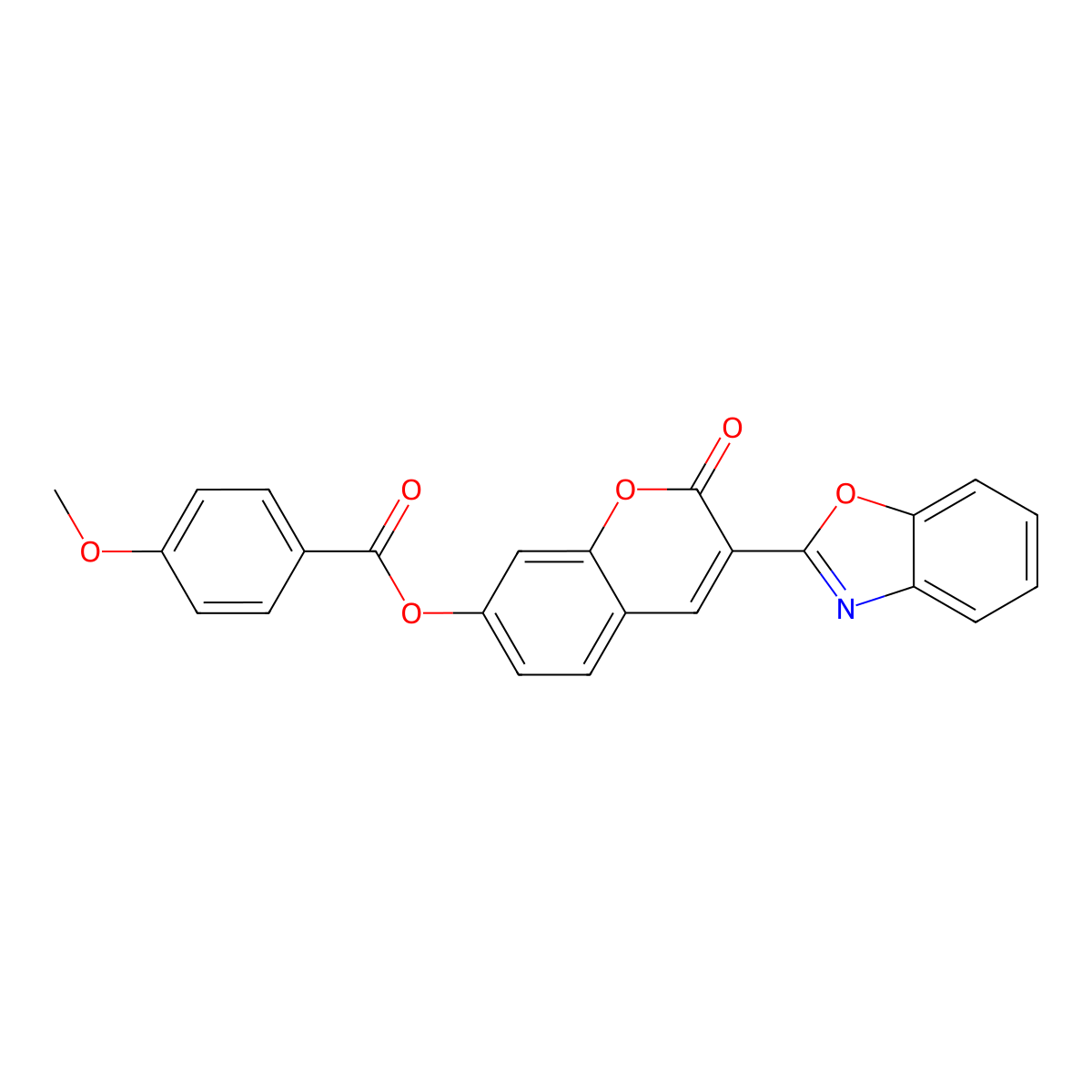 3-(benzo[d]oxazol-2-yl)-2-oxo-2H-chromen-7-yl 4-methoxybenzoate molecular structure, CAS 610759-80-3
