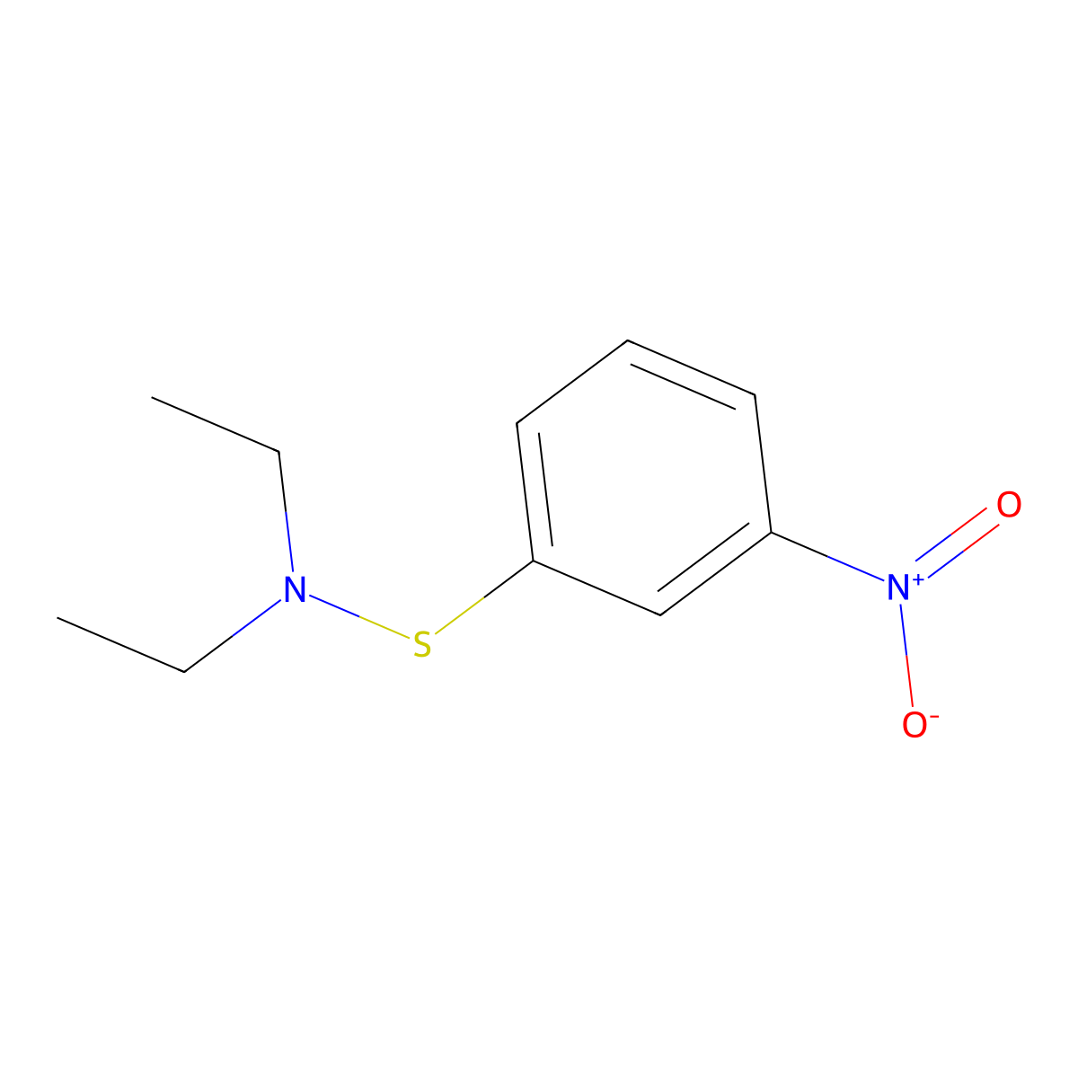 N-ethyl-N-(3-nitrophenyl)sulfanylethanamine molecular structure, CAS 61076-30-0