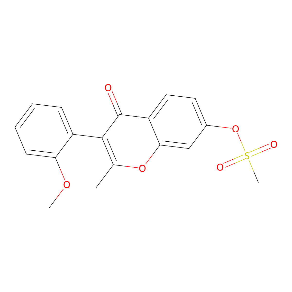 3-(2-methoxyphenyl)-2-methyl-4-oxo-4H-chromen-7-yl methanesulfonate molecular structure, CAS 610760-01-5