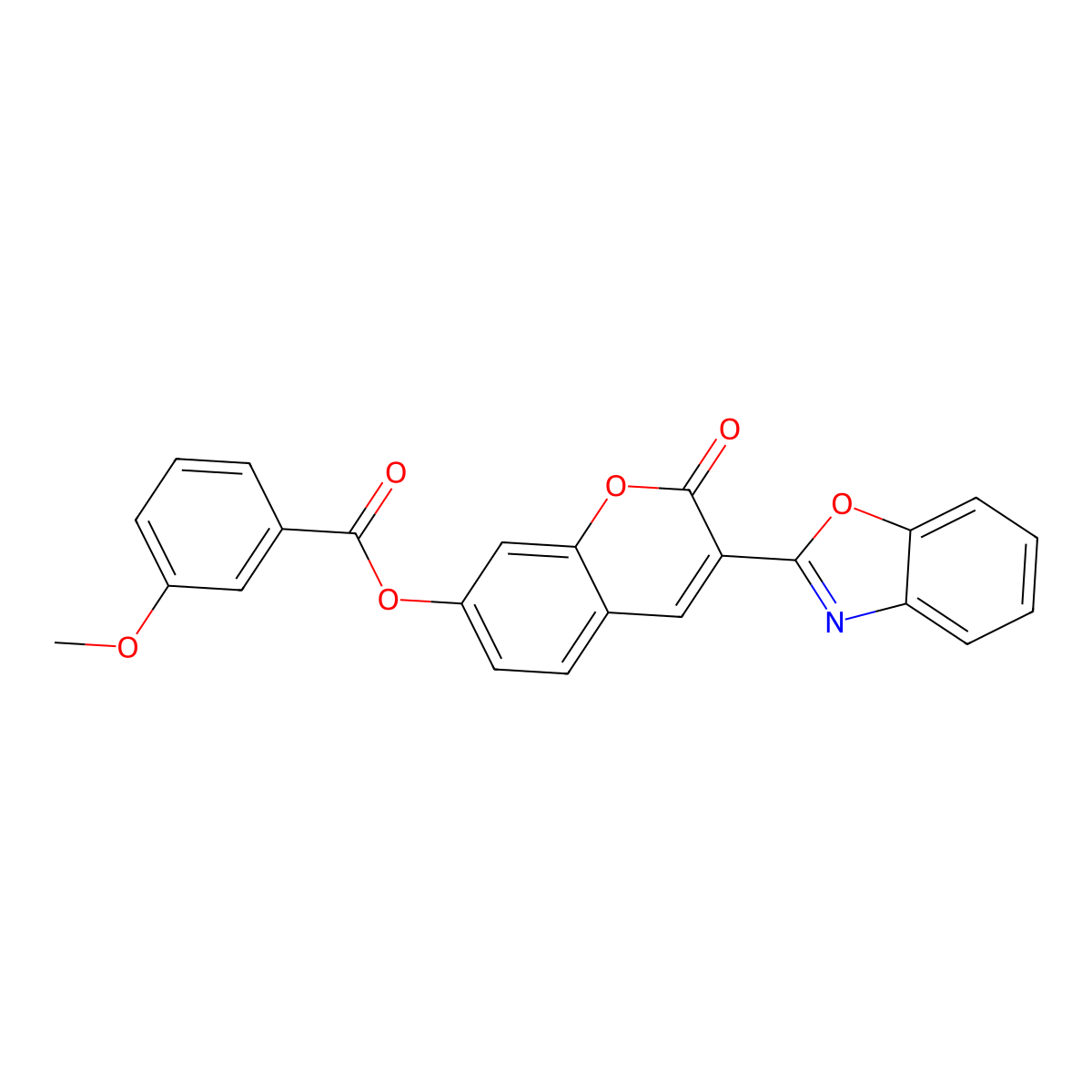 3-(1,3-benzoxazol-2-yl)-2-oxo-2H-chromen-7-yl 3-methoxybenzoate molecular structure, CAS 610760-30-0
