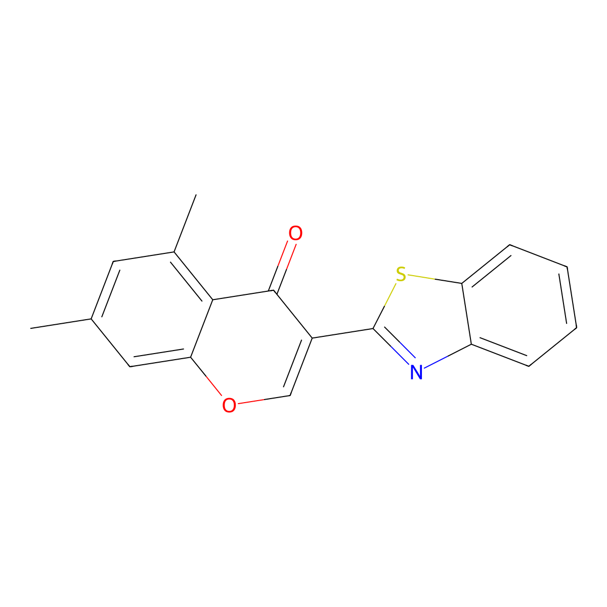 3-(1,3-benzothiazol-2-yl)-5,7-dimethyl-4H-chromen-4-one molecular structure, CAS 610760-36-6