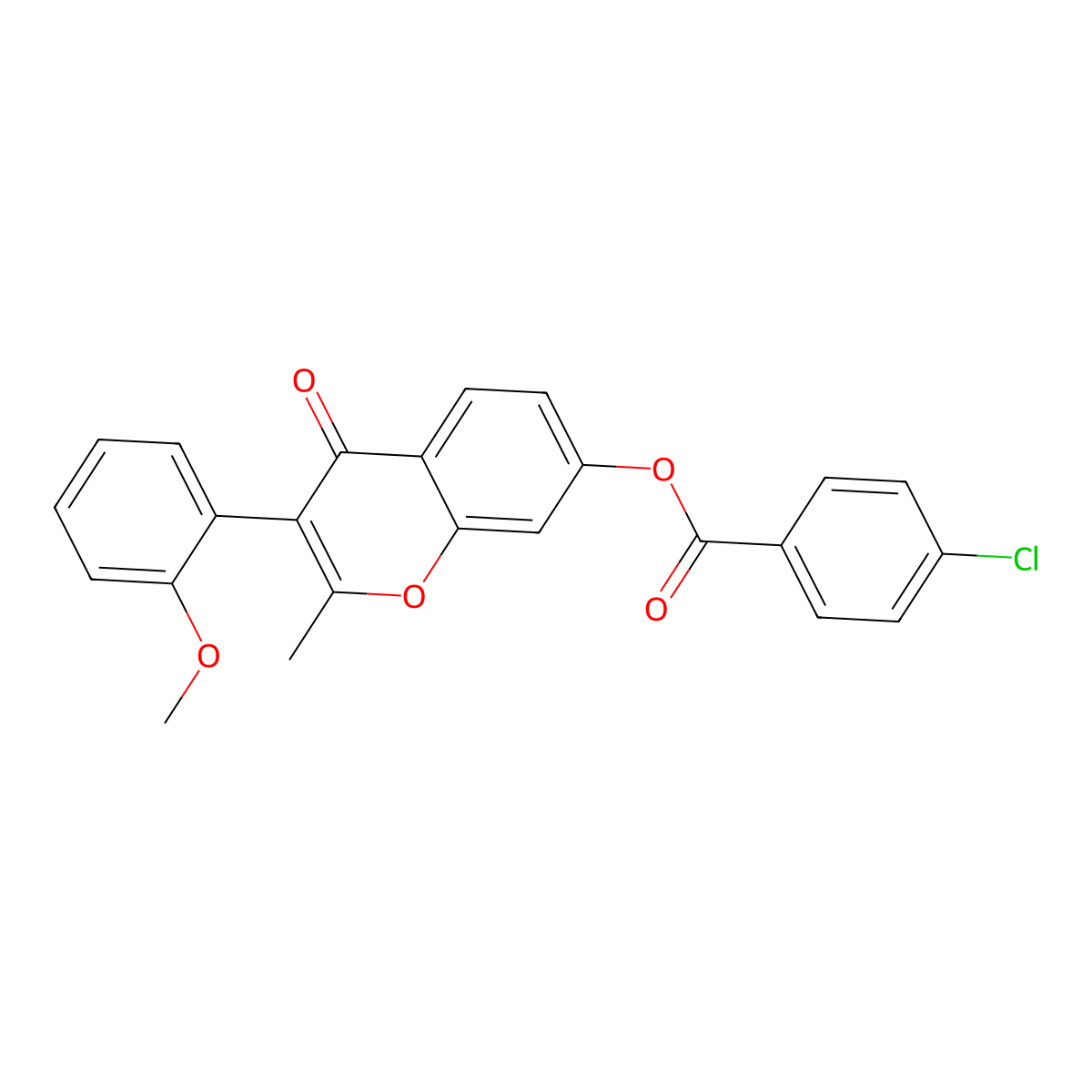[3-(2-Methoxyphenyl)-2-methyl-4-oxochromen-7-yl] 4-chlorobenzoate molecular structure, CAS 610760-79-7