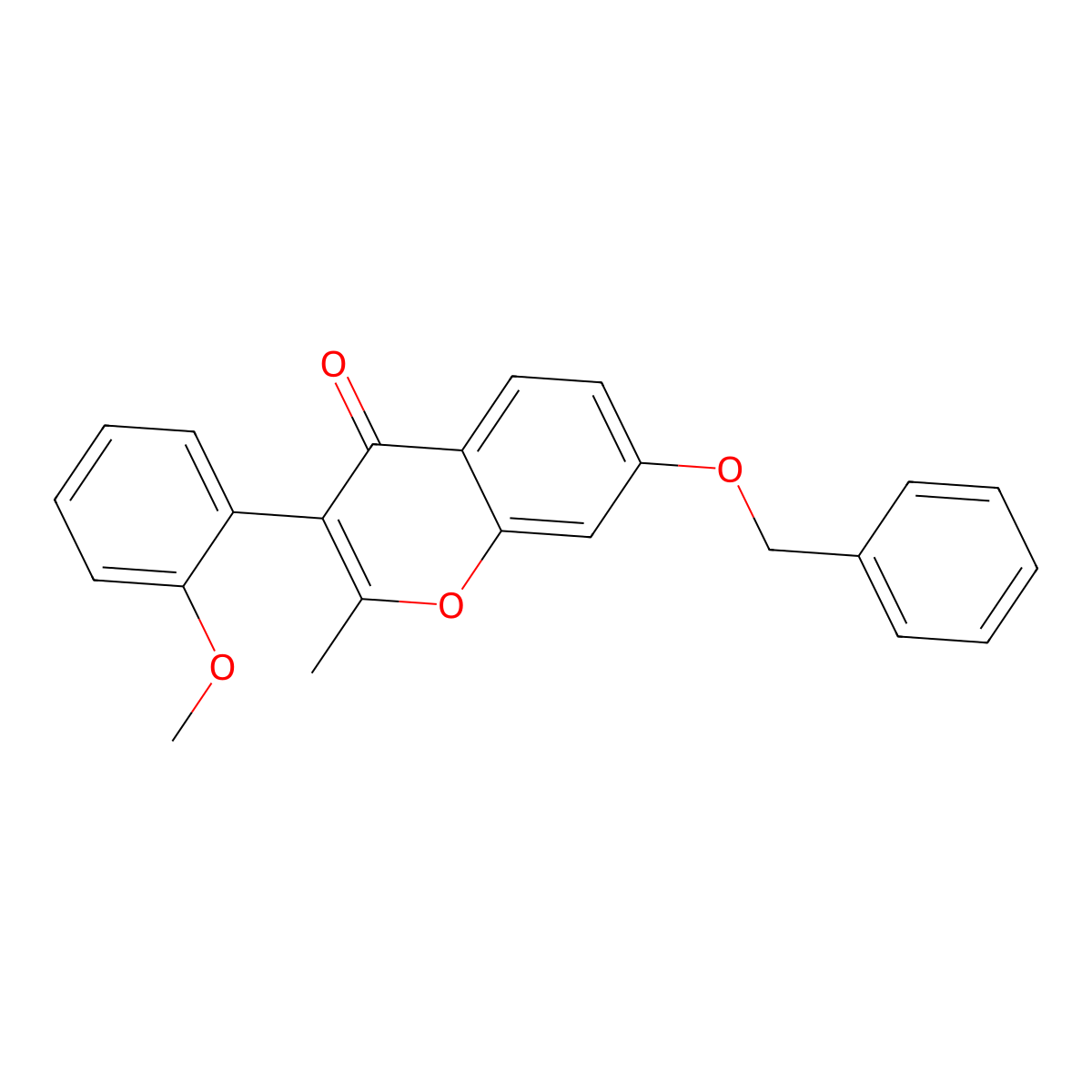 3-(2-Methoxyphenyl)-2-methyl-7-phenylmethoxychromen-4-one molecular structure, CAS 610760-85-5