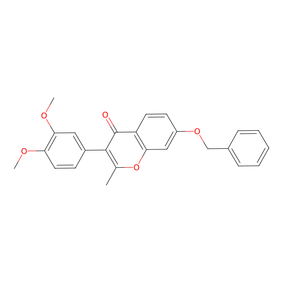 7-(benzyloxy)-3-(3,4-dimethoxyphenyl)-2-methyl-4H-chromen-4-one molecular structure, CAS 610760-87-7