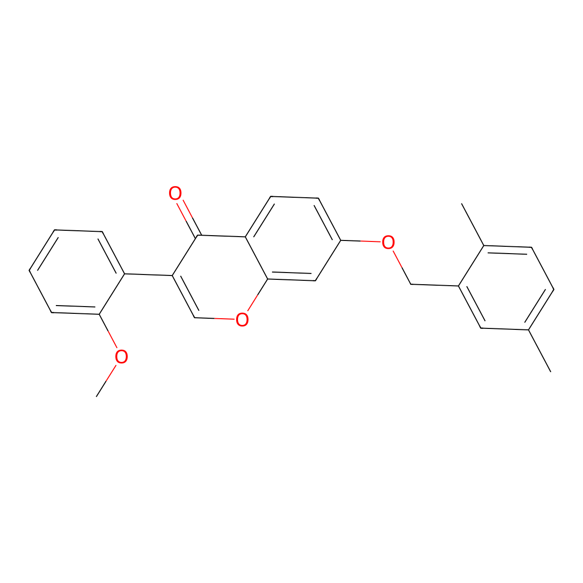 7-[(2,5-Dimethylphenyl)methoxy]-3-(2-methoxyphenyl)chromen-4-one molecular structure, CAS 610761-38-1